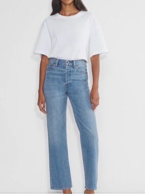 EUC Denim Forum High-Rise Light Blue Straight Jeans size 26